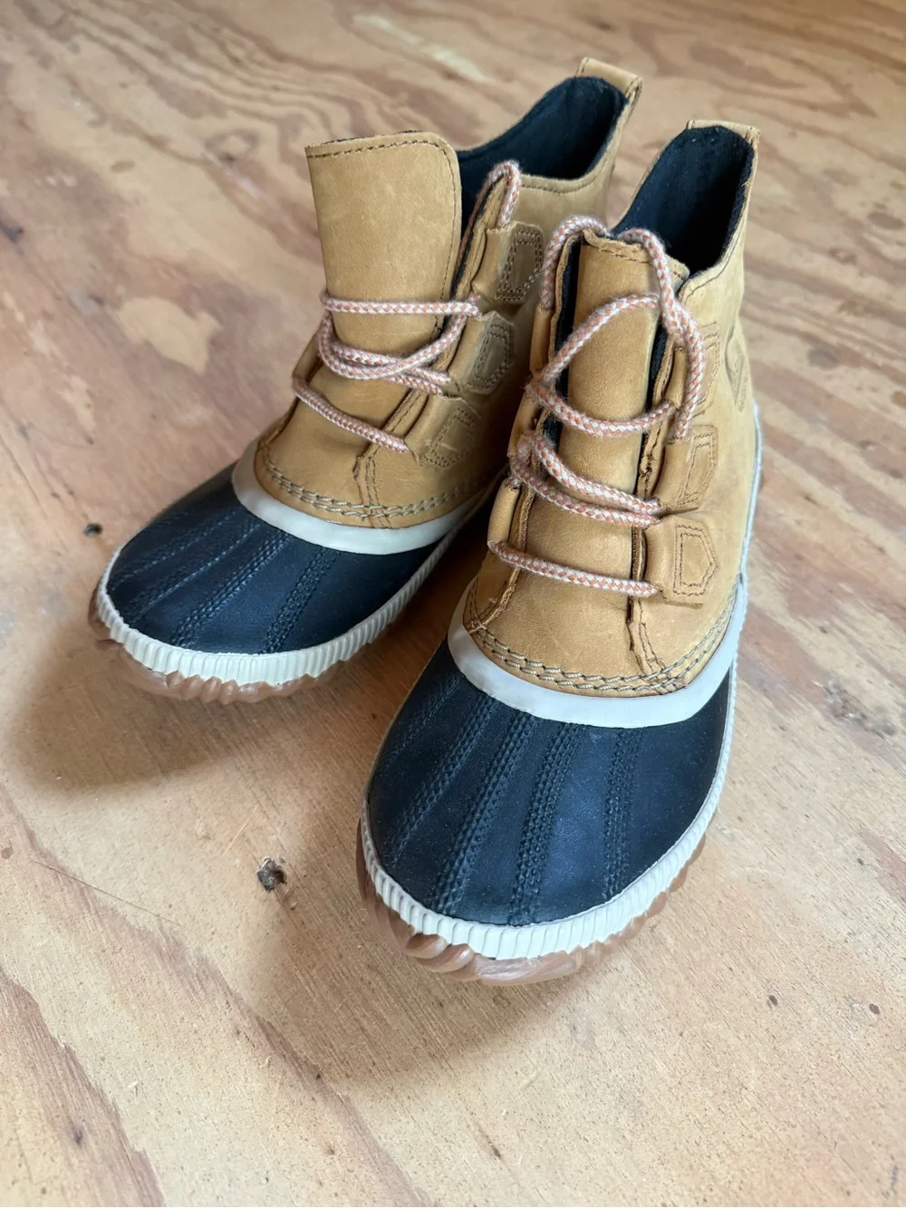 Sorel Tan and Black Waterproof Duck Boot